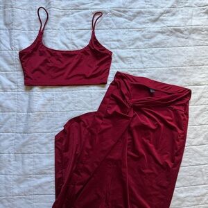 SHEIN Burgundy Two-Piece Set